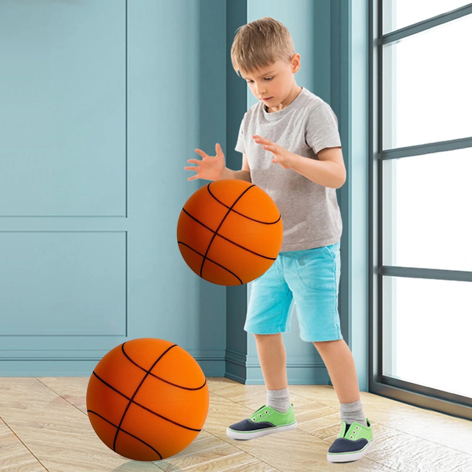 2025 Upgrade Silent Basketball, Dribble Dream Silent Basketball, Silent Basketball Dribbling Indoor, Foam Basketball Indoor Training Quiet Ball Gift for Youth(18Cm,Yellow)